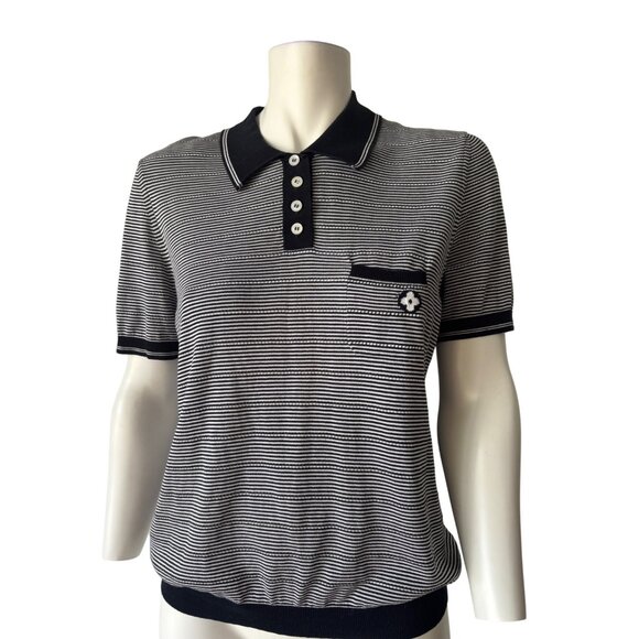 Louis Vuitton Womens Polohorizontal stripe shirt Size L